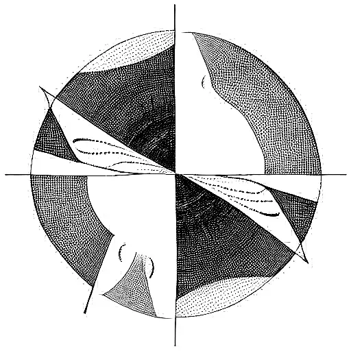 Abstract Sun Made Of Simple Lines Which Is Also A Wind Rose
