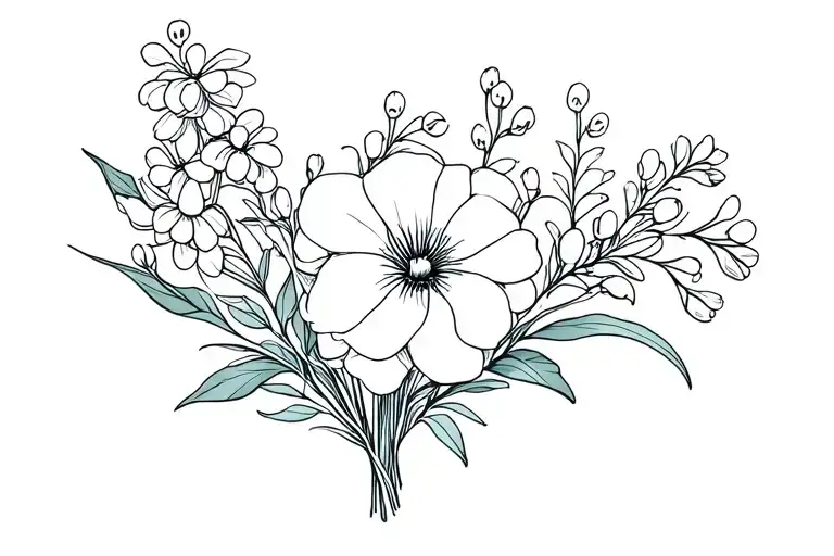 Lily Of The Valley Honeysuckle Morning Glory Aster Peony Bouquet