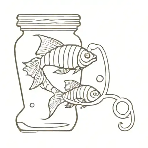 Fish Eating Honey From A Jar Filled