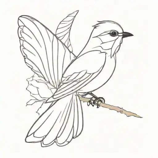 Fine Line Fantail Bird