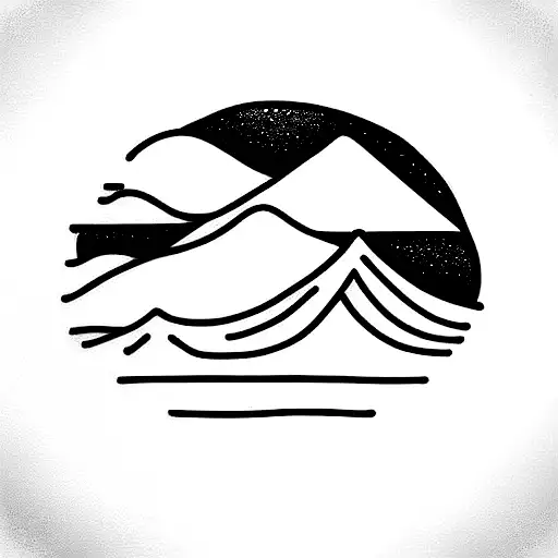 Ocean Waves And Mountains