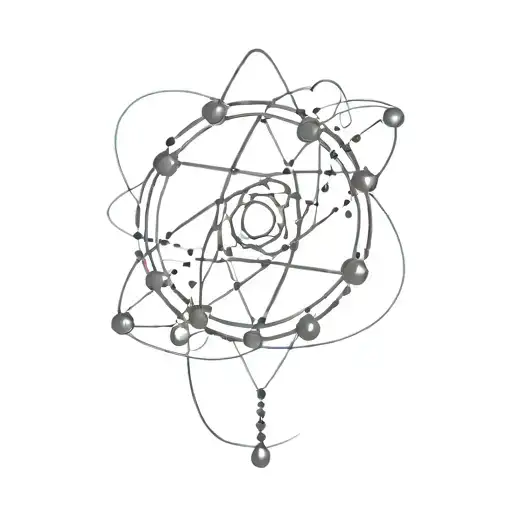 Atom With Electrons Around It And A Dna That Crosses The Middle