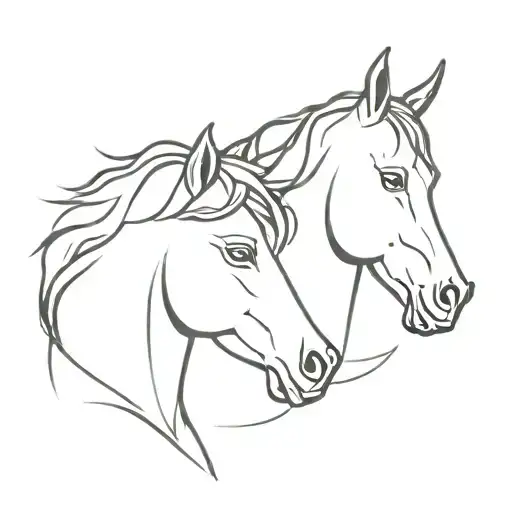 Horse Head And Woman Head