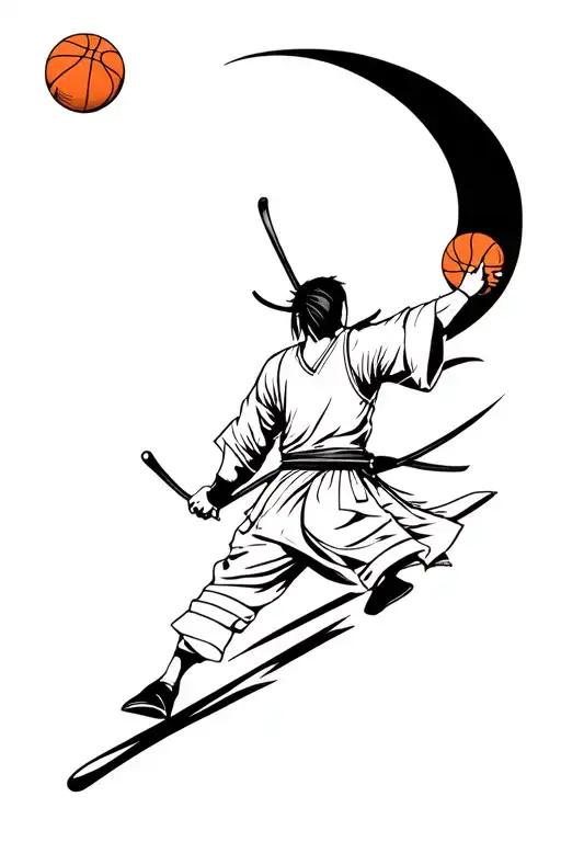 Ronin Samurai With Basketball