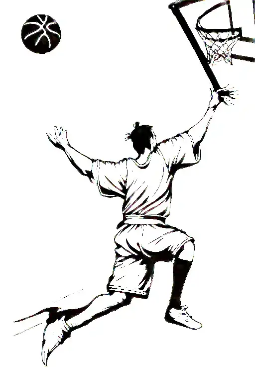 Ronin Samurai With Basketball Player Dunking