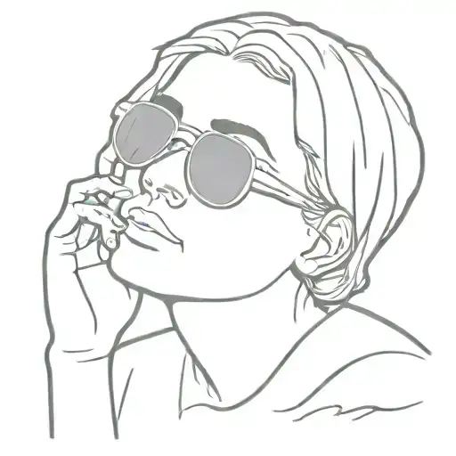 An Angel With Sunglasses Thinking