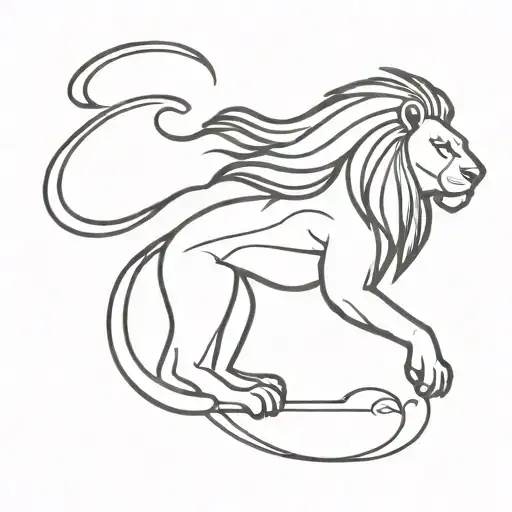 Lion Woman Warrior And Strength