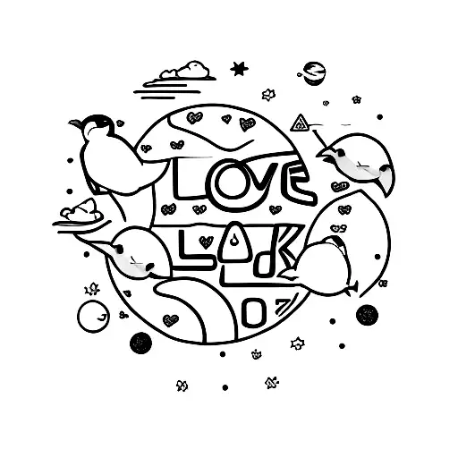 Love Moon And Back With 4 Penguins