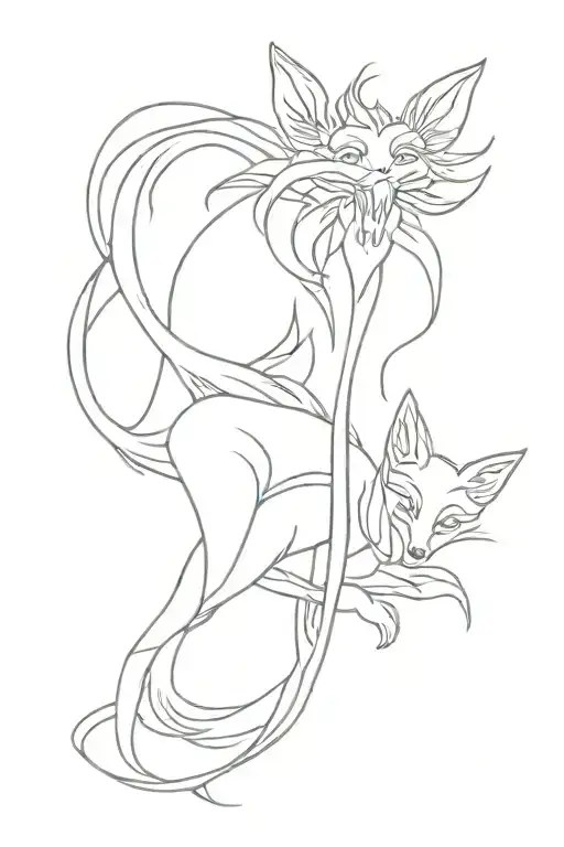 Spider Lily And Kitsune Fox