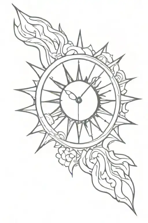 Sun With A Broken Clock Face