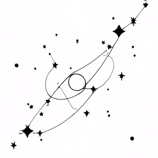 Capricorn And Aquarius Constellation Intertwined Just Stars And Planets