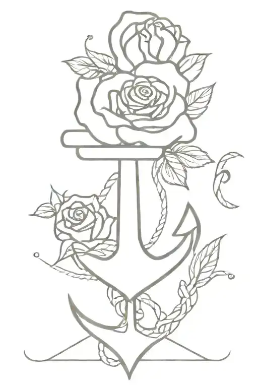 Anchor With Roses