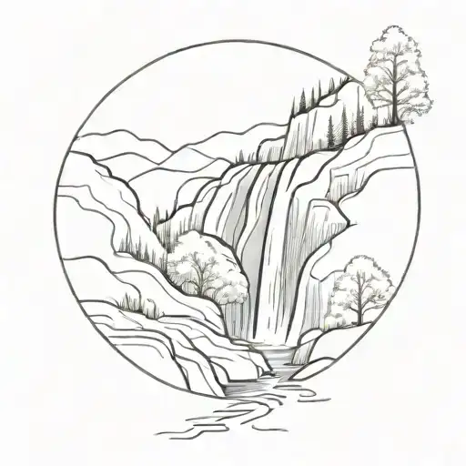 Long Path Leading To A Hidden Waterfall