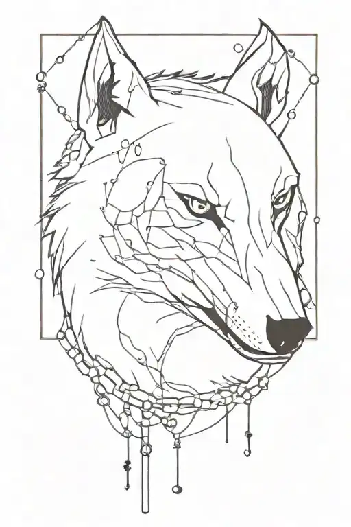 A Wolf With Chains Attached To A Human Brain