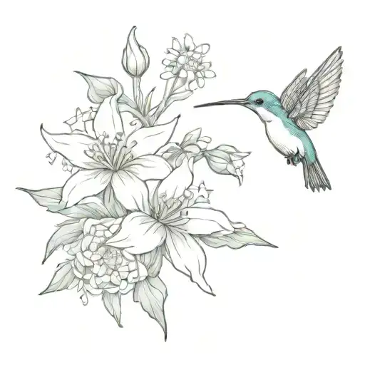 Humming Bird With Edelweiss Flower