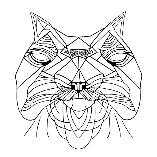 A Minimalist Tattoo Of A Cat's Eyes Reflecting The Image Of Different Animals