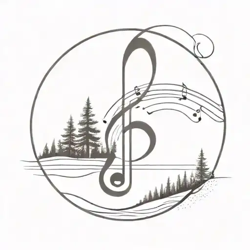 Music And Nature All Together Minimalist B&w