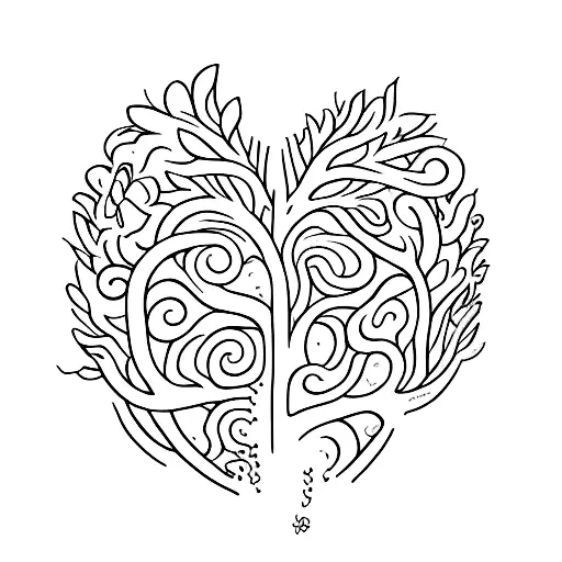 Human Heart Blooming Into A Tree