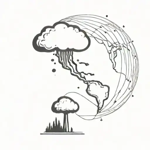 A 2-D Image Of The Earth With A Mushroom Cloud Visible From Space