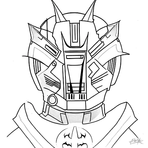 A Minimalist Tattoo Combining Batman And Star Wars Elements