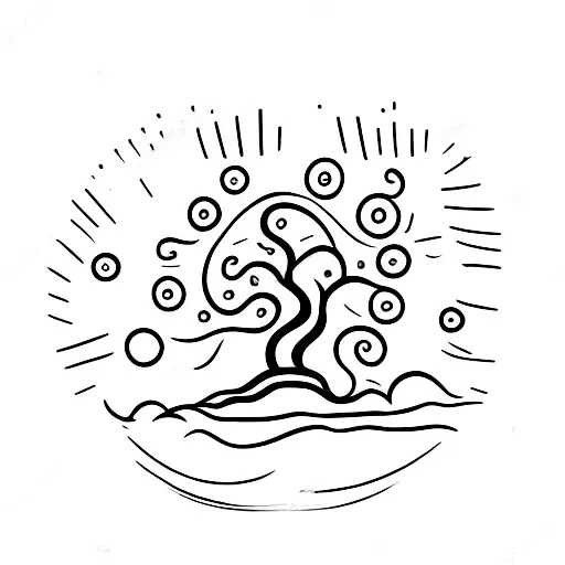 Tiny Plant With Big Tree Shadow