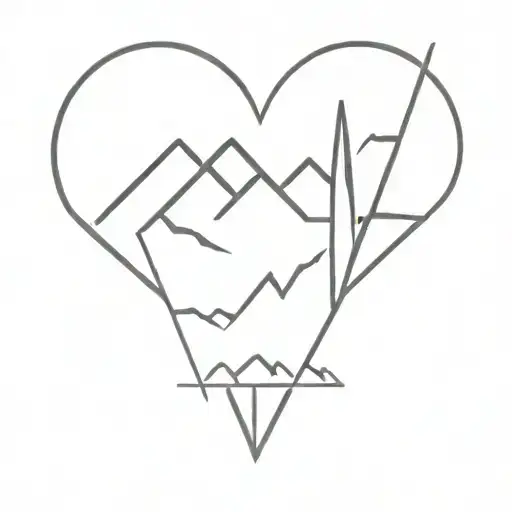 Heartbeat Mountain Love Mom One-line