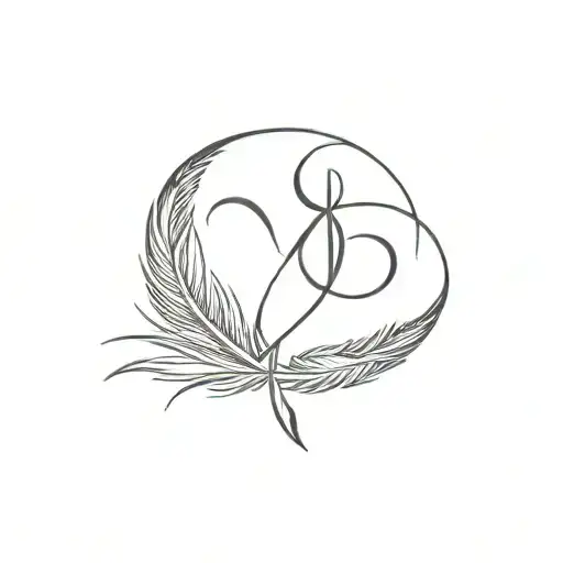 Feather And Infinity Sign Intertwined