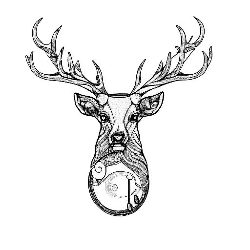 Stag Made Of Music Notes