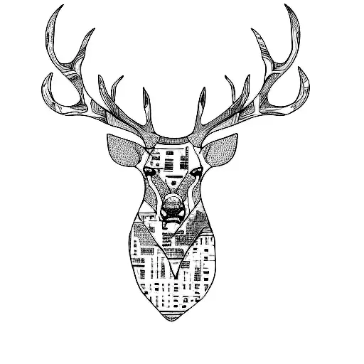 Stag Made Of Music Notes