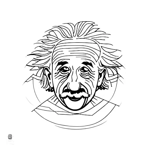 An Abstract Representation Of Albert Einstein's Face