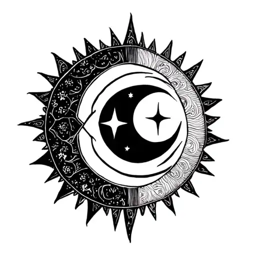 Sun Moon And Star In A Triangular Placement