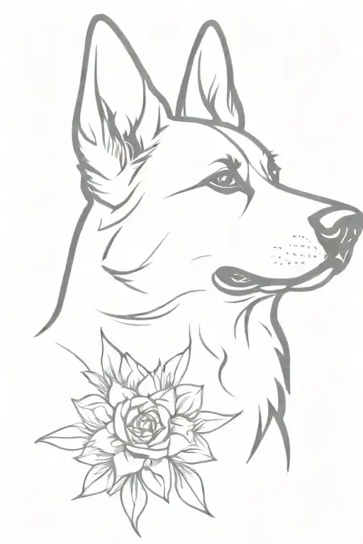 German Shephard Dog With A Halo