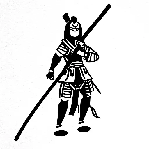 Japanesse Warrior With Katana