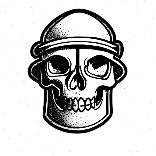 Skull Wearing A Knight Helmet