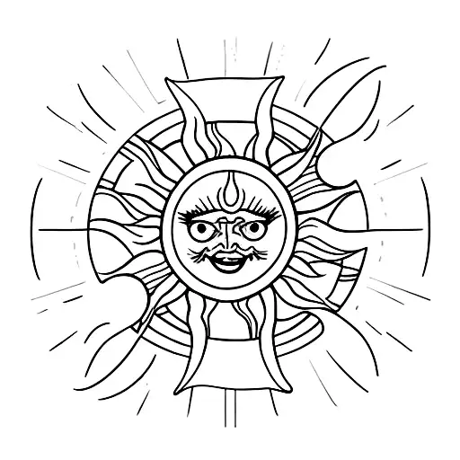 Sun Tarot Card To Cover The Top Of A Rectangle