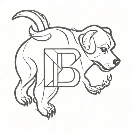 Letter B With Dog
