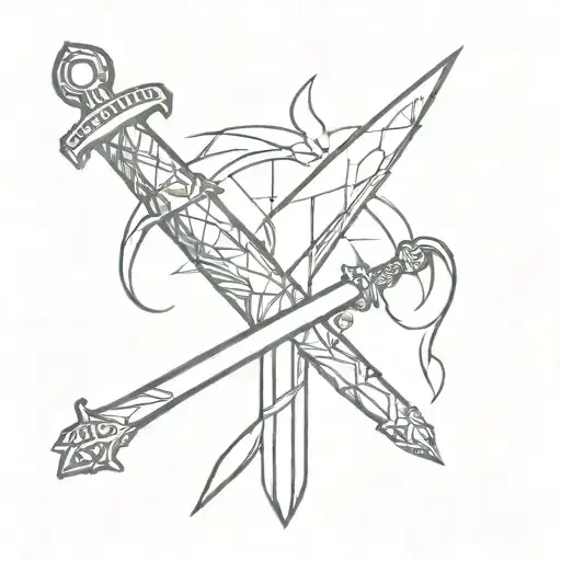 Sword With A Crystal Edge And A Talisman Tied To The Hilt