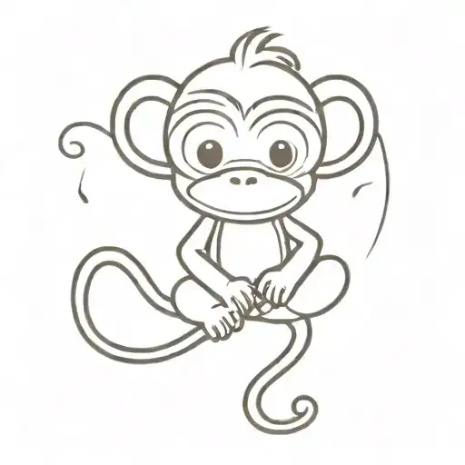 A Little Disney Monkey Stands On Four Legs
