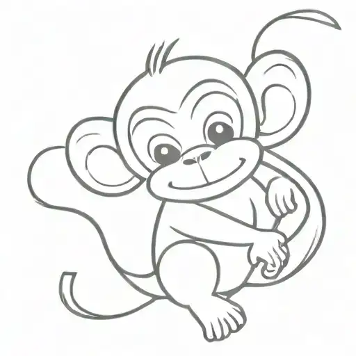 A Little Cute Disney Monkey Without Face Inside