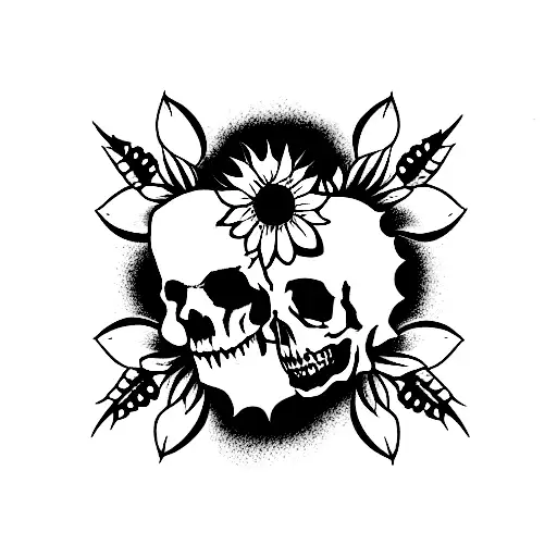 Sunflowers With Skulls Dark Art Gothic For Women