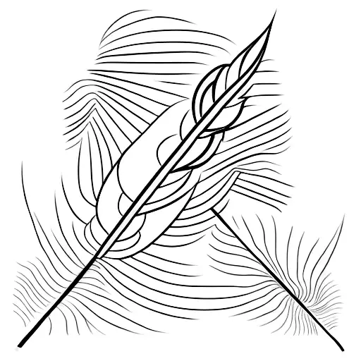Simple Line Work Of A Native American Feather