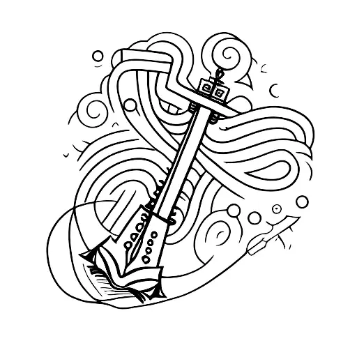 Anchor In The Shape Of A Bass Guitar