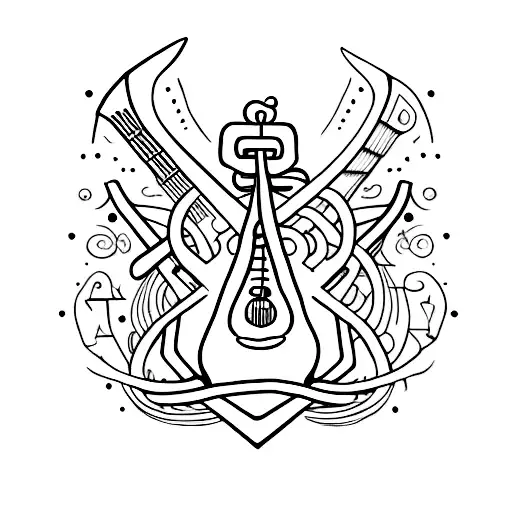 Guitar In The Shape Of A Anchor