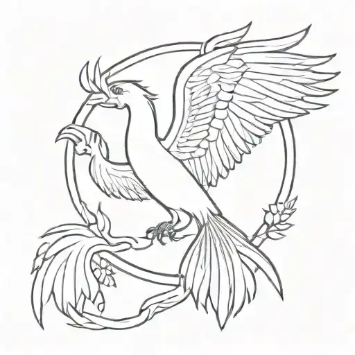 Top View Of Flying Phoenix But Just Draw The Borders Around It