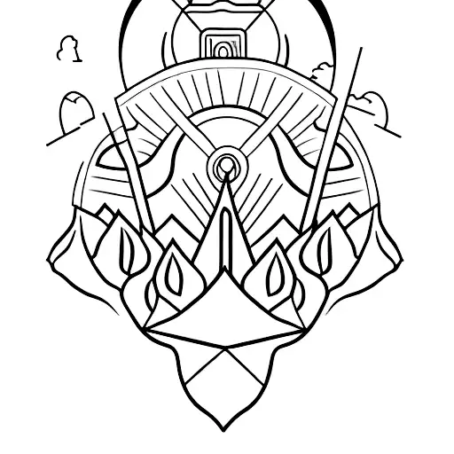 Tank Silhouette With A Sunset Background