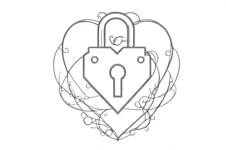 Symbol With 444 In The Middle Of A Heart Shaped Lock