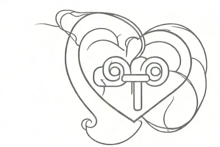 Symbol With 444 In The Middle Of A Heart Shaped Lock