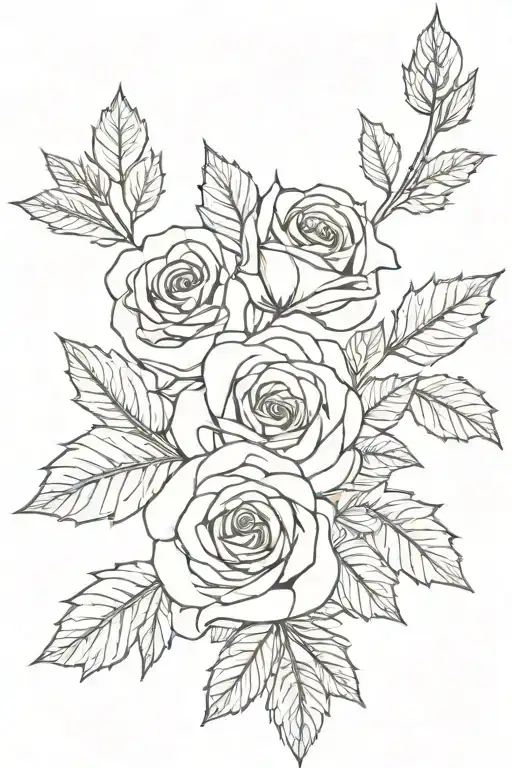 Rose And Holly Flowers