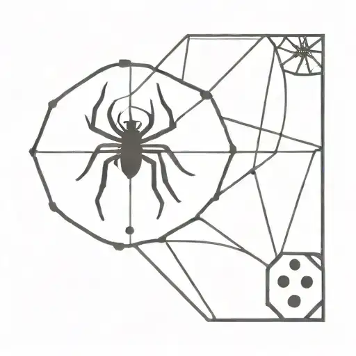 Spider On Web And Dice