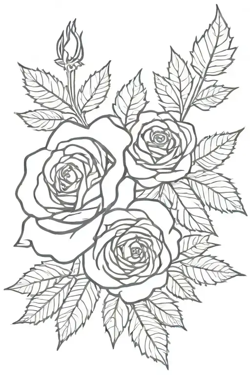Rose And Holly Flowers